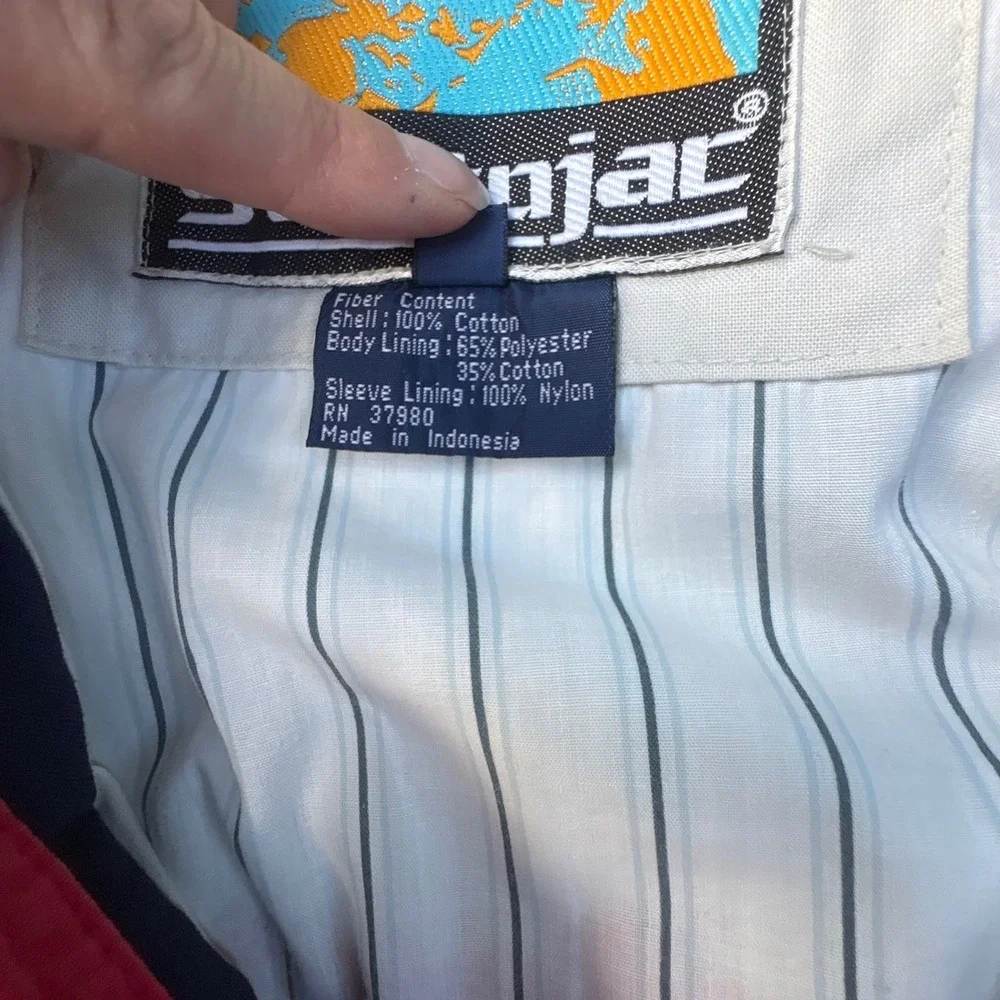 Vintage 90s Stratojac Colorblock Jacket Mens Large Red White Retro‎